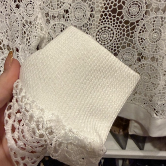 Masseys White Lace Bomber Jacket - Picture 10 of 12